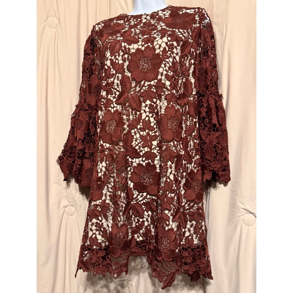 Anthropologie Korovilas Dress Size 4 Lace Overlay